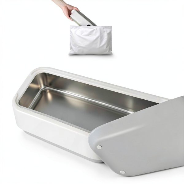 IELJYEQ Ultrasonic Jewelry Cleaner 49kHz 22oz Stainless Steel Portable-4