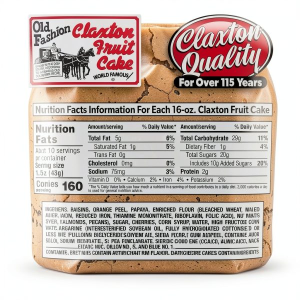 Claxton Fruit Cake Classic Holiday Fruitcake 16 Ounce Pack of 5-1