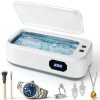 IELJYEQ Ultrasonic Jewelry Cleaner 49kHz 22oz Stainless Steel Portable-0