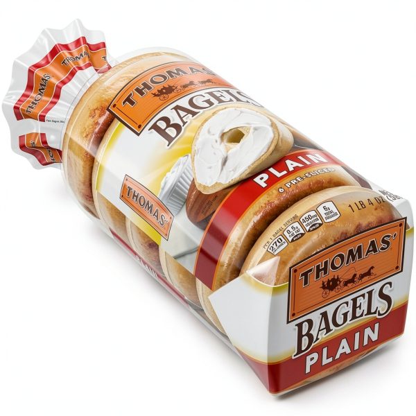 Thomas' Plain Bagels 6 Count Soft Chewy Kosher Parve Certified-22