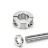 uxcell Double Split Shaft Collar 2pcs 20mm/40mm 304 Stainless Steel-1