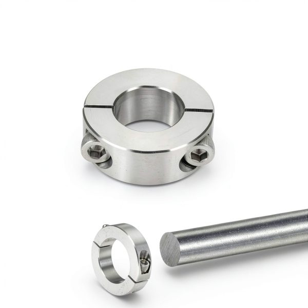 uxcell Double Split Shaft Collar 2pcs 20mm/40mm 304 Stainless Steel-1
