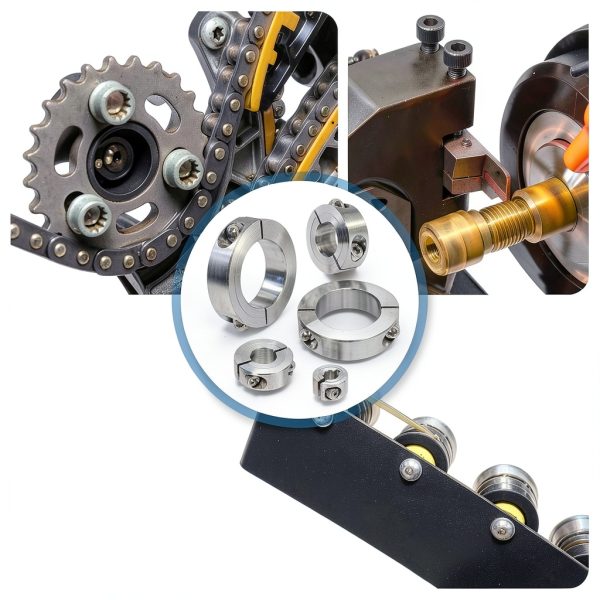 MECCANIXITY 2Pcs Shaft Collar 8mm Bore Single Split 304 Stainless Steel Clamping Shaft Collars for Industrial Automation Conveyor Belt Systems-5