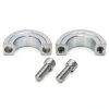 uxcell 4pcs Double Split Clamp-On Shaft Collar Aluminum Alloy-4