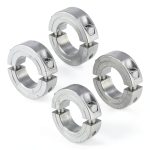 uxcell 4pcs Double Split Clamp-On Shaft Collar Aluminum Alloy-0