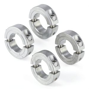 uxcell 4pcs Double Split Clamp-On Shaft Collar Aluminum Alloy-0